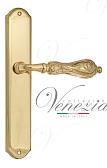 Дверная ручка Venezia на планке PL02 мод. Monte Cristo (полир. латунь) проходная