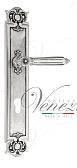 Дверная ручка Venezia на планке PL97 мод. Castello (натур. серебро + чернение) под цил