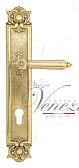 Дверная ручка Venezia на планке PL97 мод. Castello (полир. латунь) под цилиндр
