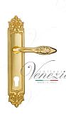 Дверная ручка Venezia на планке PL96 мод. Casanova (полир. латунь) под цилиндр